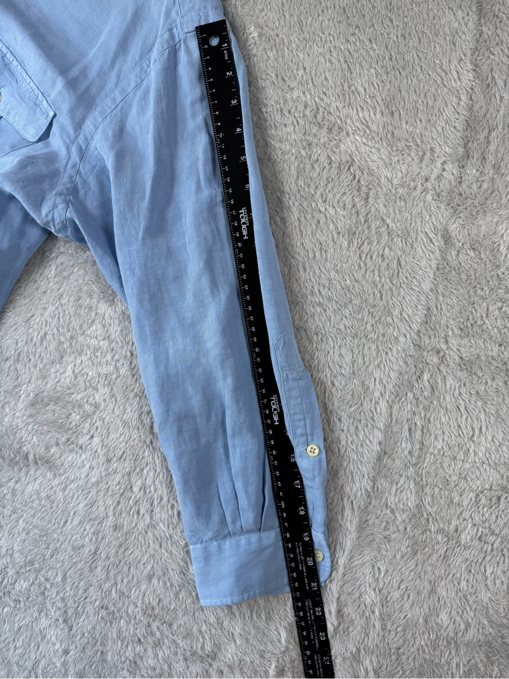 Polo Ralph Lauren Linen Silk Utility Safari Shirt XL Blue - Picture 12 of 14
